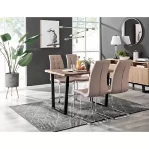 Furniture Box Kylo Brown Wood Effect Dining Table and 4 Cappuccino Murano Chairs