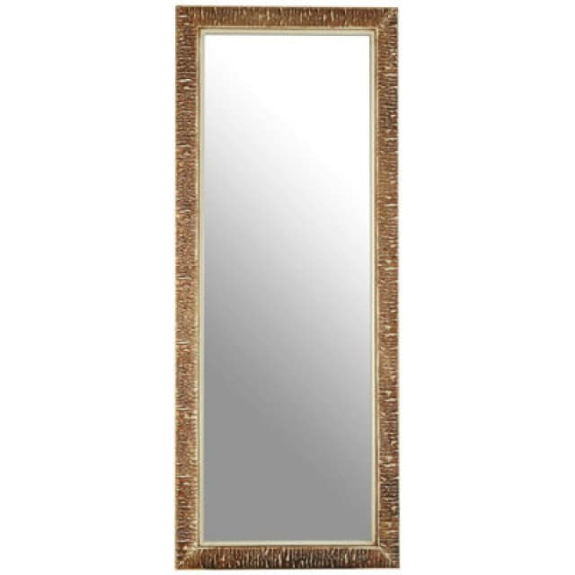 Premier Housewares Zelma Champagne Finish Ridged Wall Mirror Silver