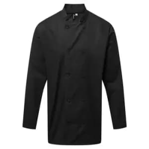 Premier Mens Coolchecker Long-Sleeved Chef Jacket (S) (Black)