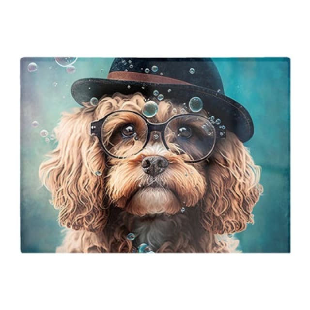 Warren Reed Designer Cavapoo Dog Splashart Chopping Board