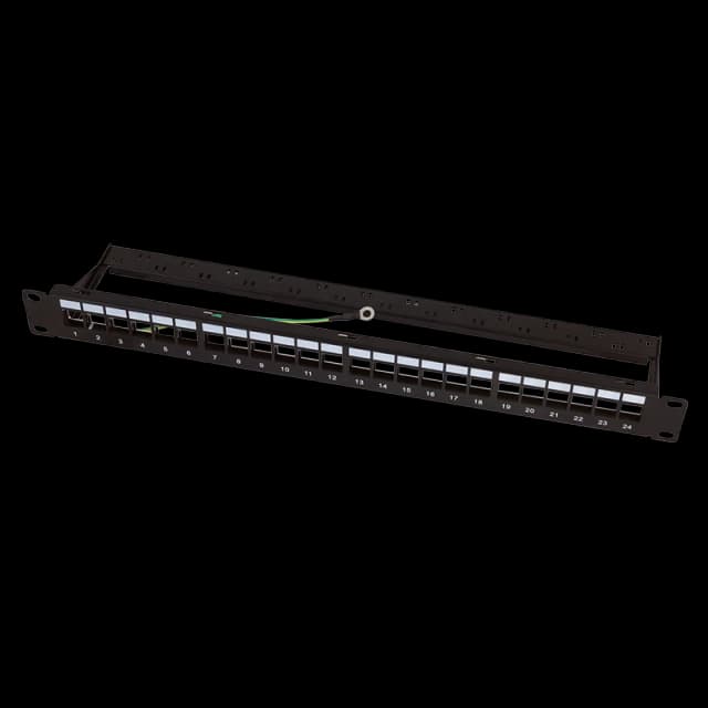 LogiLink Keystone Panel 1U. 24 ports. shielded. economy type. black