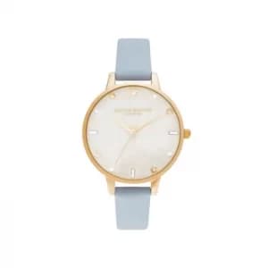 Olivia Burton Celestial Ladies Blue Leather Strap Watch
