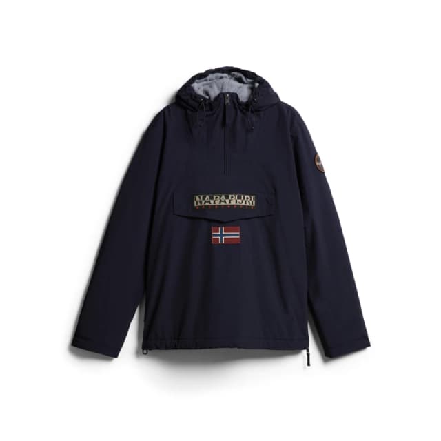 Napapijri Mens Rainforest Water Resistant Hooded Long Sleeve Rain Anorak Navy male M