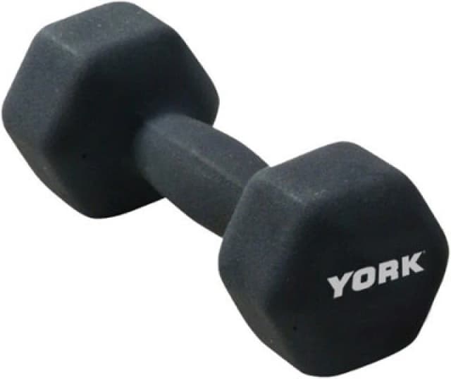 York Fitness Single Neoprene Hex Coating Dumbbell, Black, 6Kg
