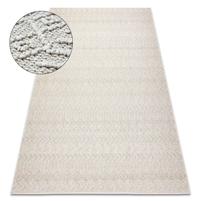 RugsX Carpet Jersey 19243 Cream - Chevron, Structural, Loop Boho 80X150 Cm
