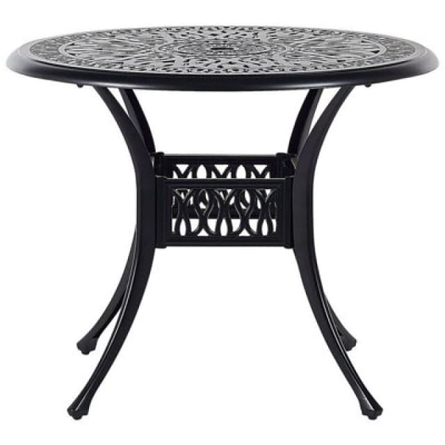 Beliani Bistro Table Ancona 90 Cm 90 Cm Metal Black