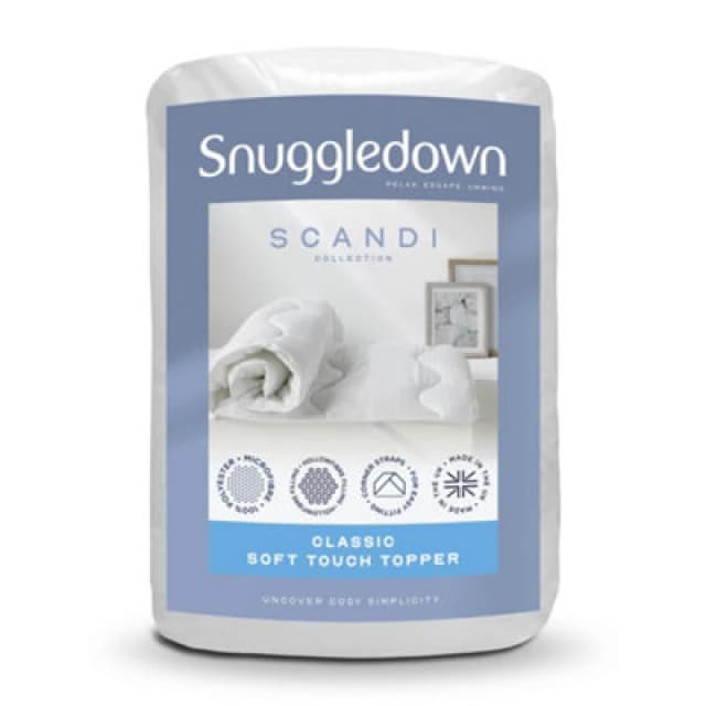 Snuggledown Snuggledown Scandinavian Hollowfibre Mattress Topper in White Size: Double White Double Unisex 5037045013530