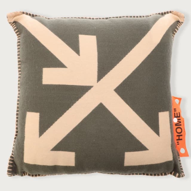 Off White Arrow Pillow Army Green unisex One Size