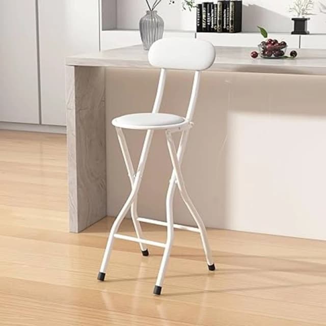 MCC Direct Folding Breakfast Bar Stool padded High Chair Single Grey in White White Unisex