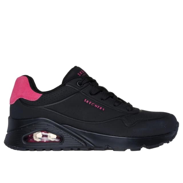 Skechers Womens Uno Pop Back Black Pink Trainers - UK 6 Black female PS4075BKH6