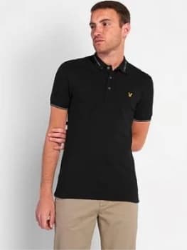 Lyle & Scott Branded Collar Polo Shirt - Black
