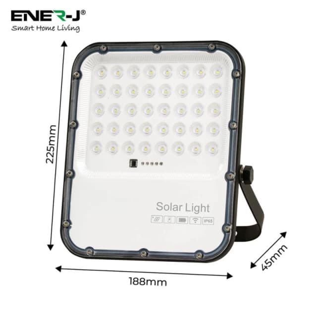 ENER-J 150W LED Floodlights with Solar Panels 15W Solar 15AH Battery in White White Unisex