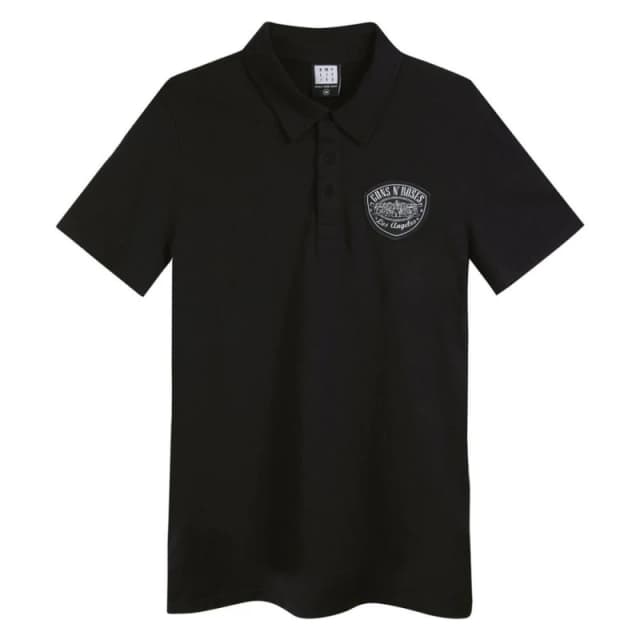 Amplified Mens Paradise City Guns N Roses Polo Shirt in Black Size: Small Black Male S