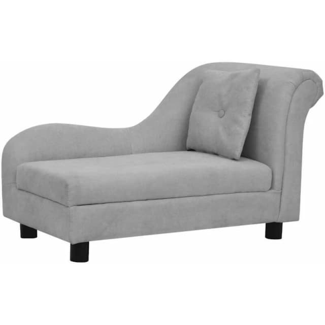 VIDAXL Vidaxl - Dog Sofa with Pillow Grey 83x44x44cm Plush 8720286341551