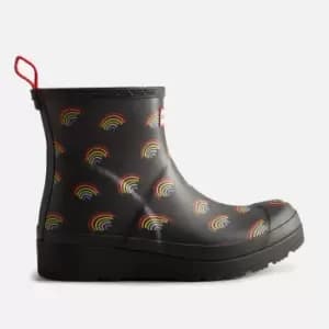 Hunter Womens Play Short Wellies - Mini Rainbow Print - UK 3