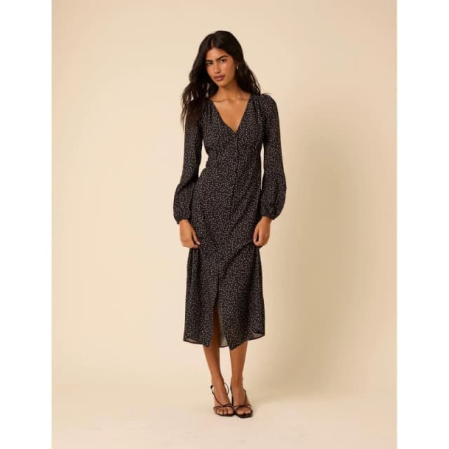 Nobody's Child Nobody's Child Kennedy Spot Midi Dress Black - Nobody's Child - Size: 18 Black Female 18 GQ58205