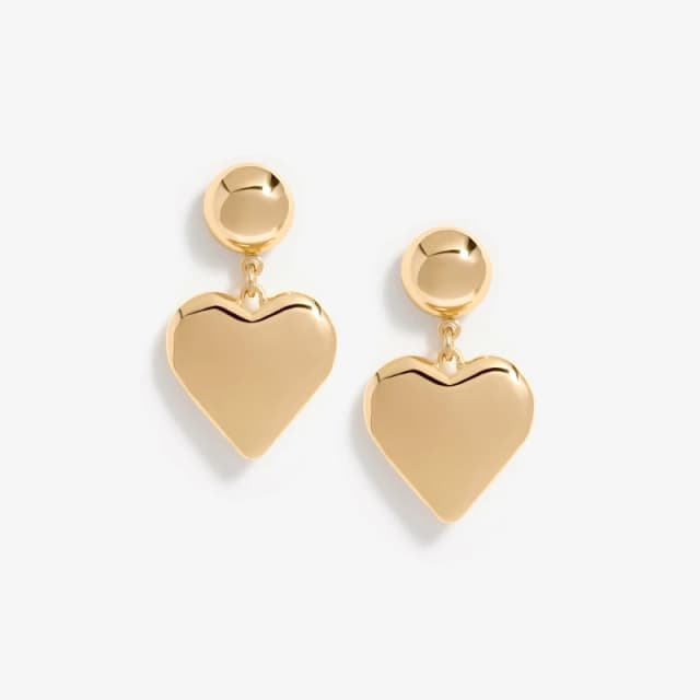 Mood Gold Polished Puffed Heart Drop Earrings Jewellery Sets One Size Gold 42512010000