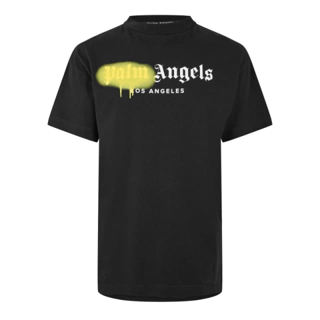 Palm Angels Mens La T-Shirt Black Yellow male 2XS