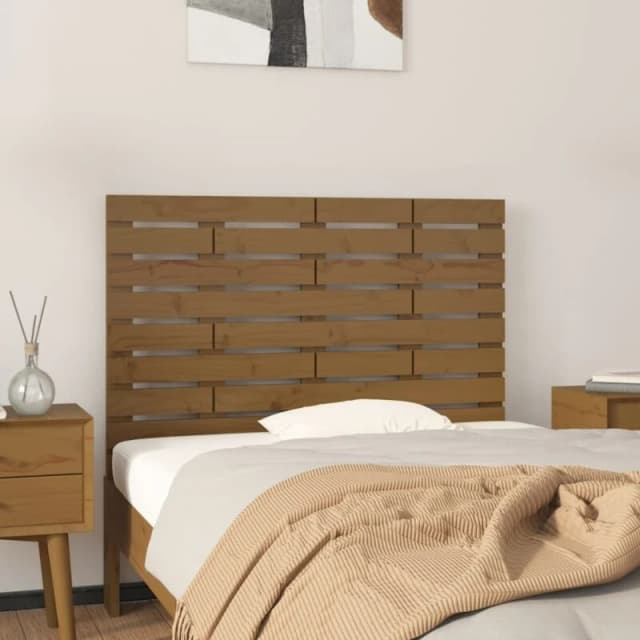 Vidaxl Wall Headboard Honey Brown 106X3X63cm Solid Wood Pine, Brown 824716