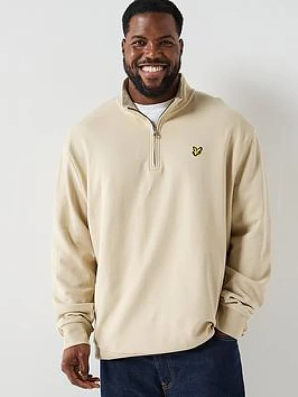 Lyle & Scott Lyle & Scott 1/4 Zip Sweat - Taupe - Lyle & Scott - Size: 2XL54/56 Taupe Male 2XL54/56 LS11905