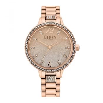 Lipsy Rose Gold Bracelet Watch with Graduated Glitter Dial