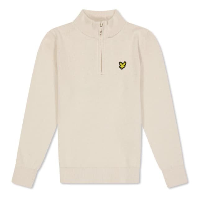 Lyle and Scott Kids Quarter Zip Knitted Jumper Putty male 3-4 Yrs