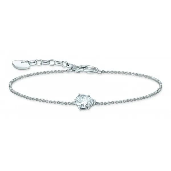 Thomas Sabo Sterling Silver Basics White Zirconia Bracelet A2159-051-1