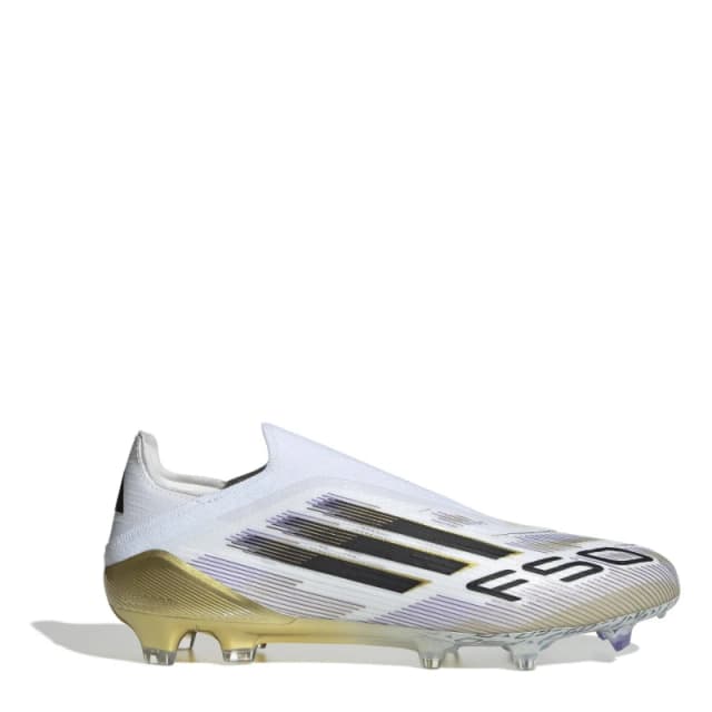 adidas F50 Elite Laceless Adults Firm Ground Football Boots White/Blk/Gold male 12 (47.3)