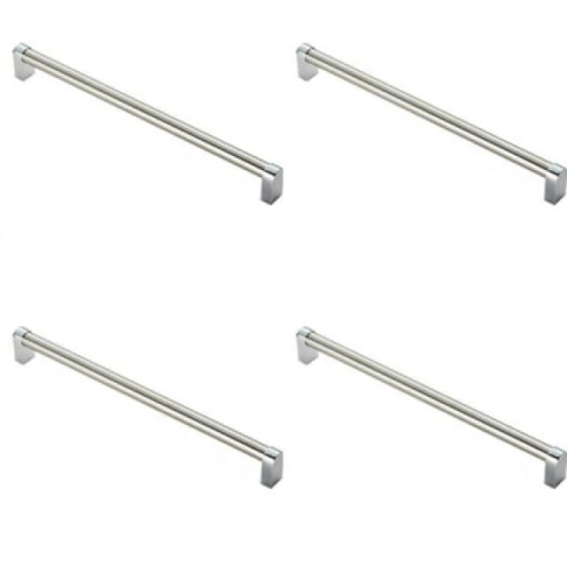 Loops 4x Round Tube Pull Handle 336 x 16mm 320mm Fixing Centres Satin Nickel & Chrome Metallics unisex