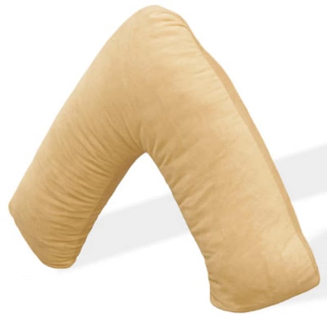 Aamira V Shaped Pillow Shredded Orthopaedic Memory Foam, Cream, Head, Neck & Back Pregnancy Maternity Support, Washable Cover