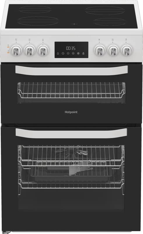 Hotpoint 60cm Electric Cooker - White HTE6VDCW White