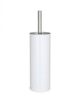 Apollo Toilet Brush Holder ; White/Stainless Steel