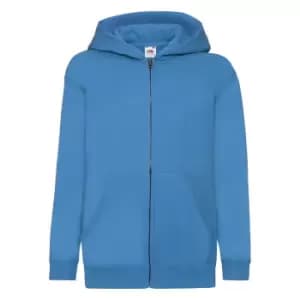 Fruit Of The Loom Childrens/Kids Unisex Hooded Sweatshirt Jacket (9-11) (Azure Blue)