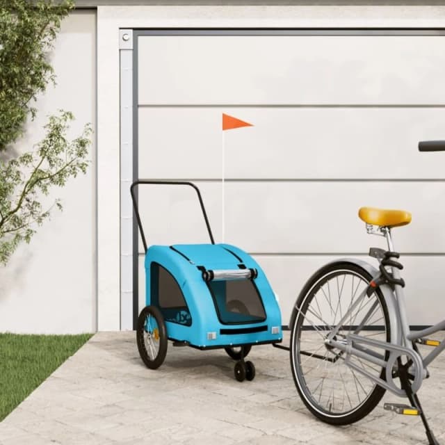 VIDAXL Pet Bike Trailer Blue Oxford Fabric and Iron Vidaxl 8720845770730
