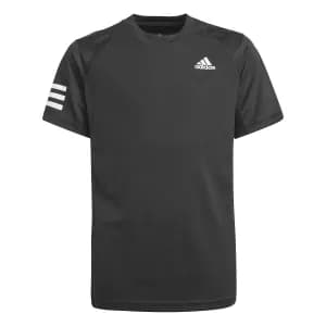 Boys, adidas Club Tennis 3-stripes T-Shirt, Black/White, Size 5-6 Years