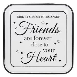 Vintage Enamel Plaque Square Friends
