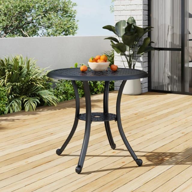 Breeins Cast Aluminum Patio Dining Table Black unisex One size