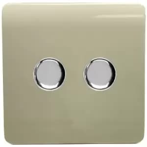 Trendi Switch Double 120 Watt LED Dimmer in Gold