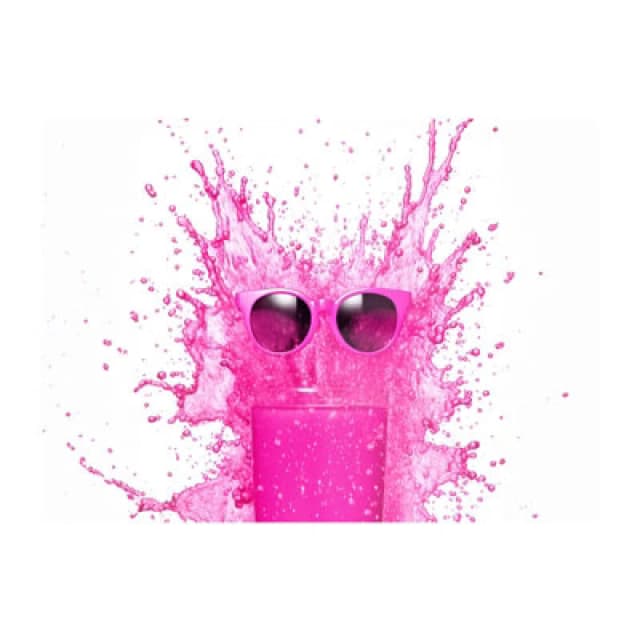 Warren Reed Designer Pink Splashart Glass With Glasses Glass Chopping Board