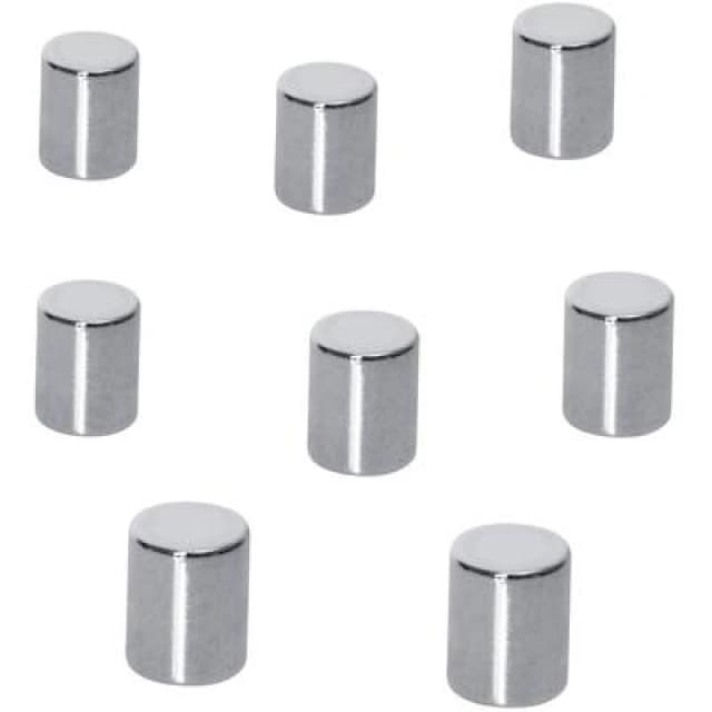 Sigel Neodymium Silver Cylinder Magnets 8x10mm (8 Pack) NEMAGSIL108