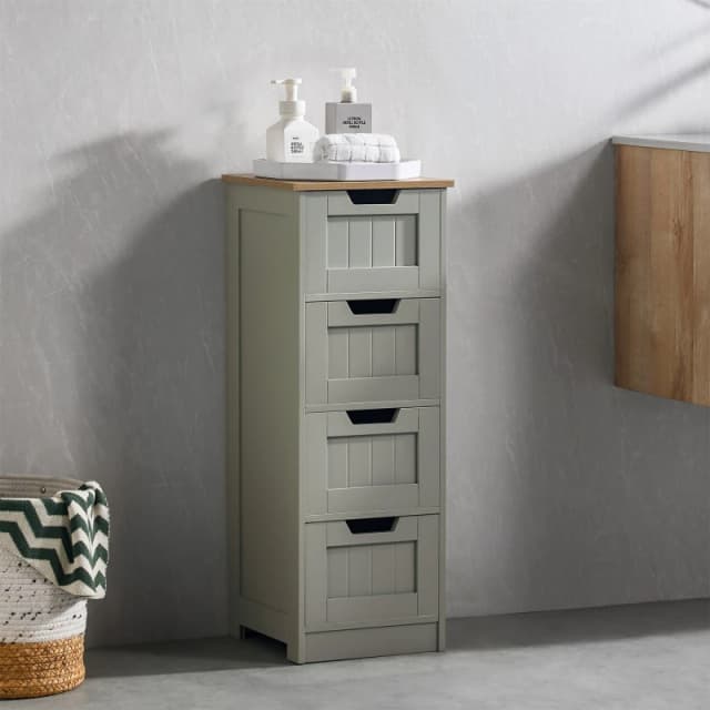 Lassic Bath Vida Priano 4 Drawer Freestanding Unit Grey unisex 4 Drawer