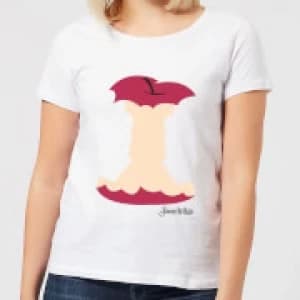 Disney Princess Colour Silhouette Snow White Apple Womens T-Shirt - White