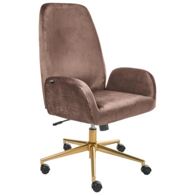 Beliani Office Chair Clare Velvet Brown