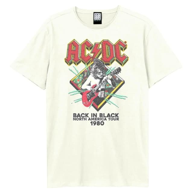 Amplified Amplified Men North America Tour 80 AC DC Vintage T-Shirt in White Size: X-Small White XS Male 5063527553522
