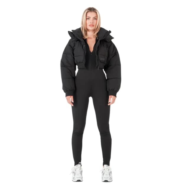 Sixth June Womens Sixth June Cropped Hooded Puffer Noir Female S