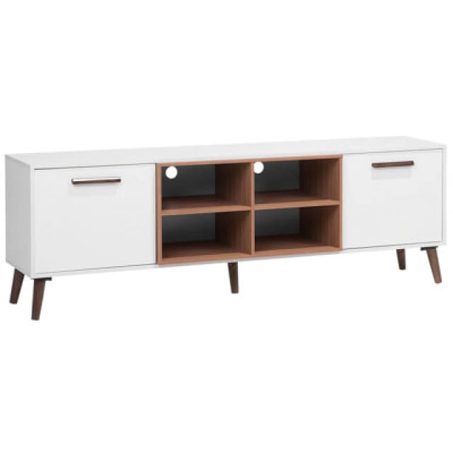 Beliani Retro TV Stand Alloa White