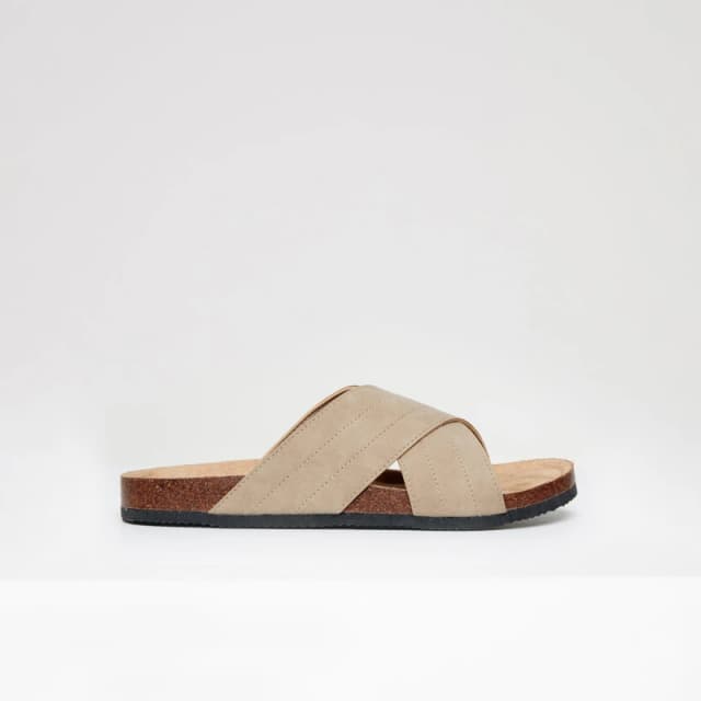 Threadbare Faux Suede Cross Strap Sandals Beige male 8