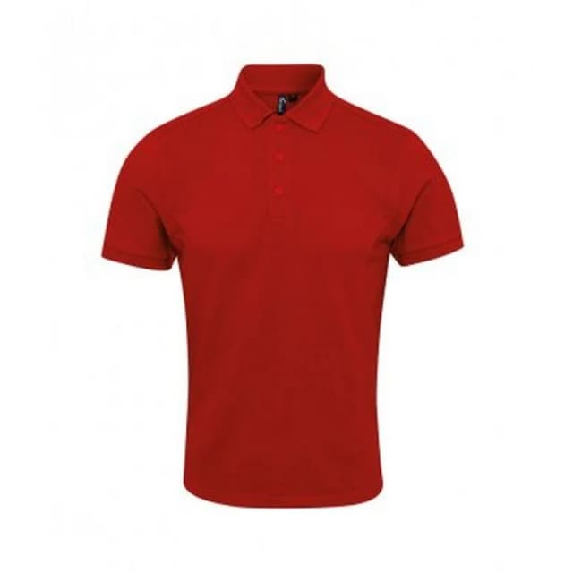Premier Premier Men Coolchecker Plus Piqu Polo Shirt in Red Size: Small Red S Male 5063527592828