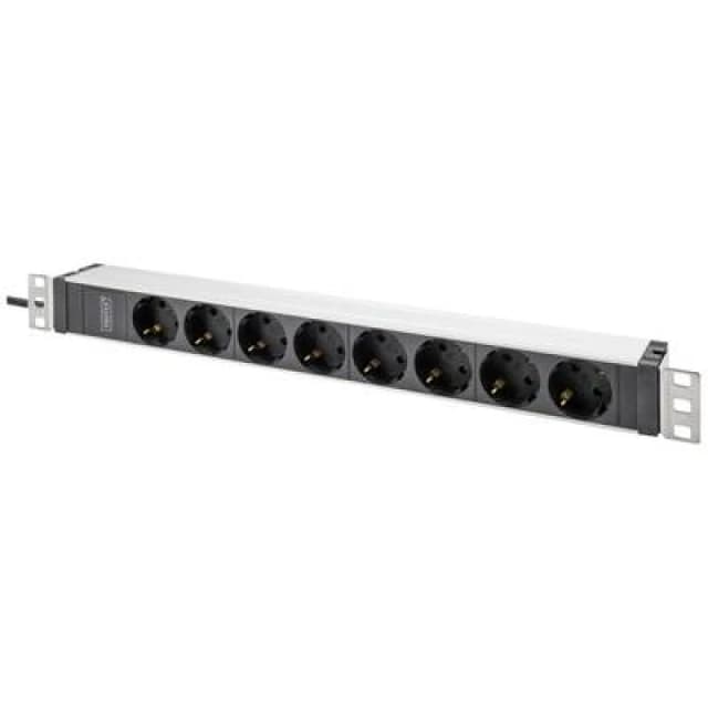 Digitus Digitus DN-95428 19" Server rack cabinet power strip 1 U PG socket Suitable for (cabinet depths): > 300 mm Aluminium , Aluminium (anodised