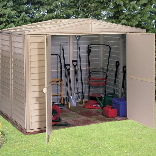 Store More Saffron Vinyl Garden Shed with Foundation Kit Cream unisex 8x5ft